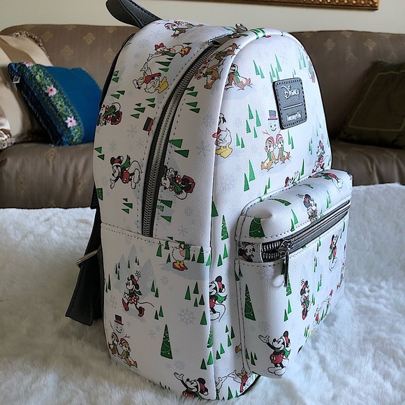 Disney Loungefly Mickey Mouse and Friends Snow Day Christmas Holiday Backpack - Picture 4 of 5